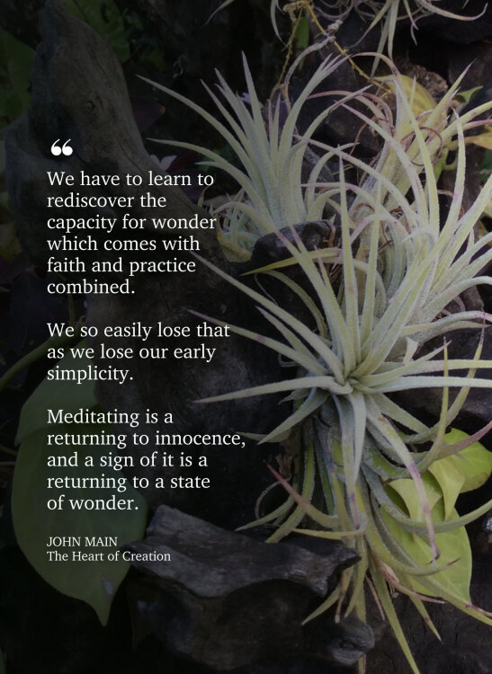 John Main says meditating is a returning to innocence.