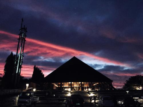 The abbey church at dawn