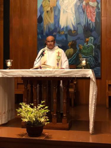 Dom Paco saying mass at the old chapel